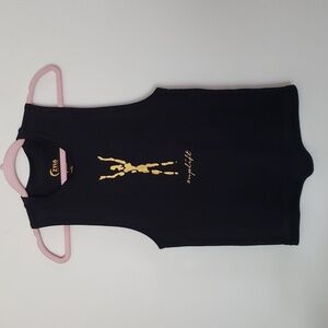 Zyia black and gold tank top, uplift, women's size XS, super soft, cozy.